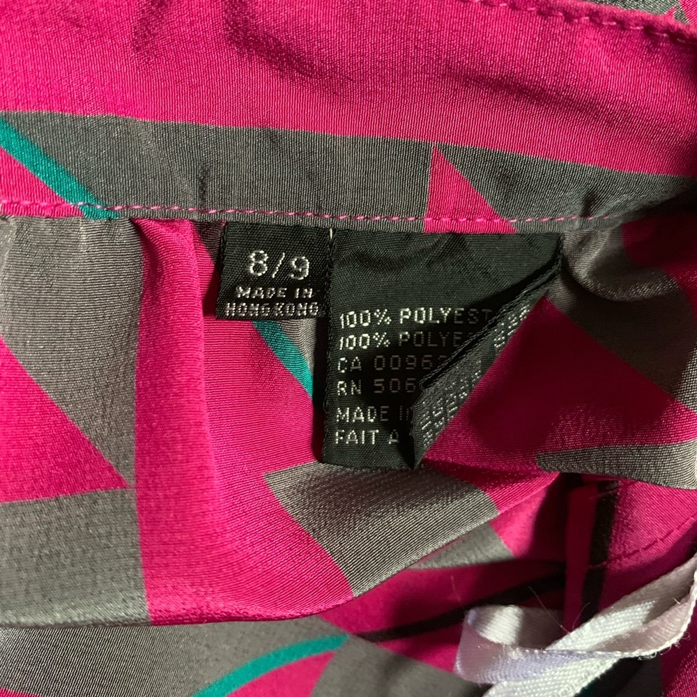 Vintage 90's Geometric Neon Purple Midi Skirt - Picture 5 of 5